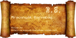 Mracsnyák Barnabás névjegykártya